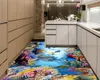 自粘着3D床の壁紙猛烈なサメとイルカのカラーのコーラルホームの注文の装飾リビングルームの寝室