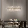 LED Modern Crystal Pendant Lamps European Romantic Flower Dandelion Hanging Lights Fixture American Shopping Mall Hotel Dining Room Indoor Lighting