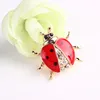 Gold Crystal Ladybird Broche Pins Broches de esmalte Broches Pin Corsage Jóias de moda para homens Presente de mulheres