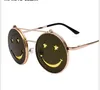 Personalidade por atacado smiley flip dupla camada óculos de sol maré homens e mulheres rua tiro engraçado óculos de sol moda óculos decorativos