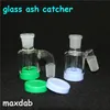 Hookahs Glass Ash Catcher Bubbler Perc Ashcatcher Bong Wax Container Dabber Tool Silikonowe rury ręczne