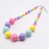 Girls Jewelry Kids Coloful Beads Necklace Candy Color Baby Chunky Necklace Multicolor Children Choker Gift For Party