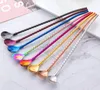 The latest stainless steel straw spoon, dual purpose, a variety of colors can choose safe food grade, thread be stirred for drinking