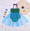 Baby sirène robes enfants dentelle tutu robes fille fille poisson balance robe robe dentelle princesse fête robes costume