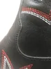الشحن المجاني 2019 جلد الغنم الجوارب والأحذية والجلود للدراجات النارية الكاحل 5.5CM أحذية عالية الكعب النهب أصابع القدم التطريز قصيرة حجم القطيفة 34-39