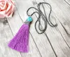 5 Strands Hematite beads Chains necklace,Howlite Blue stone Tassel Charm Pendants Pave Crystal Rhinestone Jewelry necklaces NK294