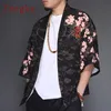 Zongke dragão japonês streetwear kimono cardigan black windbreaker homens casaco casaco 2018 verão c19040401