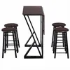 Free shipping Wholesales 5 Pieces Dining Room Bar Table Set with 4 Bar Stools/Counter Height/Dark Coffee