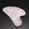 Cuarzo rosa natural Gua Sha Board Pink Jade Stone Body Facial Eye Scraping Plate Acupuntura Masaje Relajación Cuidado de la salud C18122801