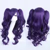 Justerbar Välj färg 75cm Cosplay Anime Wig Lång Syntetiska färger Kostym Paryk + 2 Ponytails