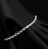 Bracelets de chaîne de corde de mode pour femmes hommes 4 mm 925 Sterling Silverwedding Party Bracelet European Charms Bracelets5807049