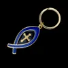 Jesus Fish Key Chain Christ Enamel Fish Shape Cross Keychain Ladies Men039s Christianity Church Key Chains Christmas Gifts6234677