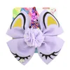 8Quotjojo siwa bow headband girlカラフルなリボンボウユニコーンフラワーズガールガールヘアバンドとジョジョカードヘアユニコーンパーティー髪4472009