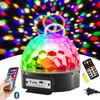 CNSUNWAY DJ Światła, 9 ​​Kolor LED Scena Bluetooth Lights DJ Stage Oświetlenie Obrotowy Crystal Magic Ball Light Dźwięk Aktywowane światło z pilotem