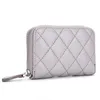 New fashion luxury classic designer stripped zipper genuine lambskin leather card holder wallet purse for women girls 5 colors