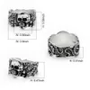 Skull Ring for Men 925 Sterling Silver Skeleton Walking Evil Demon Vintage Punk Rock Cool Skull Ring for Men Fashion Jewelry