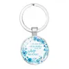 His Will His Way My Faith Bible Verse Quote Key Chain JEREMIAH Keychain Glass Dome Jewelry Christian Pendant Keyring Gifts2943402