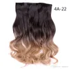 Lanzhi 22 pouces Clip de tête complète dans l'extension de cheveux longue vague de corps Natural Brun noir 5 Clipcs Pièce de cheveux synthétique pour femmes LZ108567852