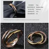 Fashion Classic Creative Trinity Three Ring Winding Ring Fedi nuziali da donna in acciaio inossidabile a 3 colori