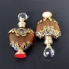 10 ml vintage hart vorm metalen parfumfles elegant essentiële oliën fles ambachtelijke glazen fles met glazen druppelaar