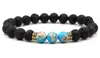 Lava Rock Stone Kralen Armband Charm Natuurstenen Turquoise Tiger Eye Bead Armbanden Mode-sieraden Ambachten Mannen Chakra