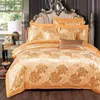 FB1906001TE Luxurious King Liberdding Set Tribute Jackquard Couvrette Cover Set Cotton Arroises Litts European Style Home Textile 4PCS / SET