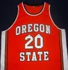 Men Vintage #20 Gary Payton Oregon State Beavers College Jersey Grootte S-4XL of aangepaste naam of nummertrui