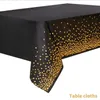 Plastdukar för rektangeltabeller Party Table Cloths Engångsguld Dot Confetti Rektangulära bordsskydd för Party 54 "x 108"