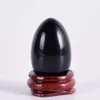 Massage Egg Yoni Natural Black Obsidian Yoni Egg Set med träbas för att träna bäckenmuskler Kegel Övning Relax Muskelverktyg