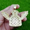 Hip Hop Iced Out Zircon Dollar Symbol Purse Wing Pendant Necklace Gold Silver Bling Chains SMYELRY MEN7256703