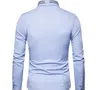 Män Blus Långärmad Vit Kunglig stil Slå ner Krage Broderad Lyxtryckt Design Formell Business Dress Shirt Bröllop 5 Färger
