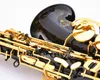 SUZUKI Saxophone Alto Laiton Mib Tune Jouant des Instruments de Musique Mi bémol Noir Corps Nickel Or Laque Saxophone avec Embouchure