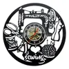 재봉 기록 시계 홈 장식 예술 장식 빈티지 벽 시계 친구 또는 가족을위한 선물 5303907