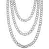 Nouvelle arrivée plaqué or Bling diamant Hiphop hommes chaîne à maillons cubains collier 15mm bordure longue chaînes ras du cou rappeur bijoux cadeaux pour hommes gars