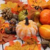 Artificial Pumpkins Home Decoration Set Thanksgiving Harvest Decoration Maple Leaves Acorns Pinecones DEC5683309296