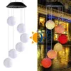 LED Solar Wind Chime Light Hanging Spiral Lamp Ball Wind Spinner Chimes Campana Luci per Natale Outdoor Home Garden Decor