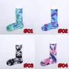 Yüksek Kalite Pamuk Paten Yürüyüş Tie Dye çoraplar tasarımcının çorap EJY469 Running 6 renk Erkekler Kadınlar Çorap Diz-yüksek Komik Bisiklet çorap