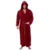 Men Lengthened Plush Shawl Bathrobe Home Clothes Kimono Flannel Robe Coat Underwear plus size for Male Dressing Gown Robes