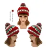 Winter Men Womens Warm Beanie Green and Red Snowflake Couples Ribbed Hat Thick Knitted warm caps Christmas Gift