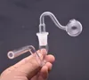 grossist genomskinligt billigt glas oljeriggbong J-hook vattenbong med 14mm glasoljerigsskål för rökning