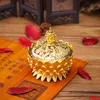 Alloy Hollow Cover Aromatherapy Furnace Lotus Shaped Incense Burners Double Dragon Ear Treasures Fill The Home Censers EEA419