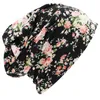 LOVINGSHA Autunno Inverno Donna Sottile Skullies Berretti Design floreale Multifunzione Cappelli per la ragazza Lady Fashion Feminino Sciarpa HT098