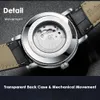 Tevise Mens Horloges Maan Fase Tourbillon Horloge Casual Lederen Sport Horloge Mannelijke Klok Relogio Masculino