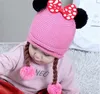 5Colors Baby Cute Bow Winter Hat pałąk Peruka Dzianiny Dzieci Wełniane Czapki Knione Bezpłatny statek 5