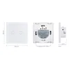 Switch 2 Gang 1 Way EU Standard Switch Wall Touch Screen Switch Luxury White Crystal Toughened Glass Single Live Wire Switch AC 220250V