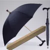 Men Umbrella Nonslip walking stick Cane Climbing Umbrella Long Handle Male Male Windproof Umbrellas Gift Rain Gear8462546