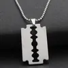 Creative Men's Hip Hop Pendant Necklaces Stainless Steel Razor Charm Necklace Silver Color Ball Blade Chain Necklaces Women Jewelry
