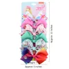 6 stks 5 "Siwa Rainbow Printed Hair Bows met Clip Knot Ribbon Bow Hairspen Kinderen Haaraccessoires