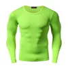 T-shirts masculinas de grife chegada Camisa de compressão de secagem rápida Mangas compridas Camiseta de treinamento Roupas fitness de verão Cor sólida Musculação Ginásio Crossfit