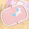 Kids Lunchbox voor School Student Health Tarwe Straw Lunchbox Containers Voedselopslag 2 Layer Cartoon Bento Lunchboxen C18122201